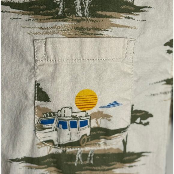 Safari Print Button Up Shirt XL Men’s 18/20 Elephant Giraffe Arizona Jean Co - Picture 7 of 12